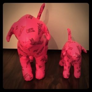 Two Victoria’s Secret plush dogs